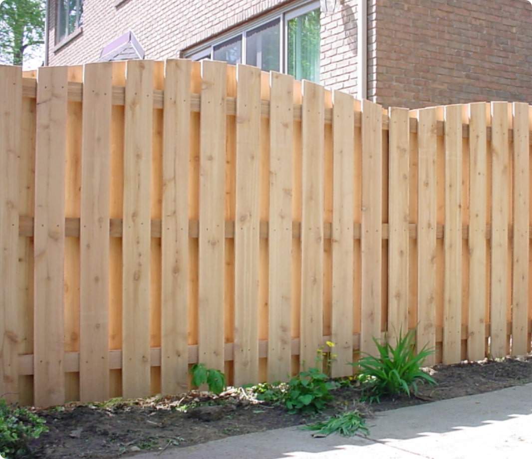 Arched board-on-board fence