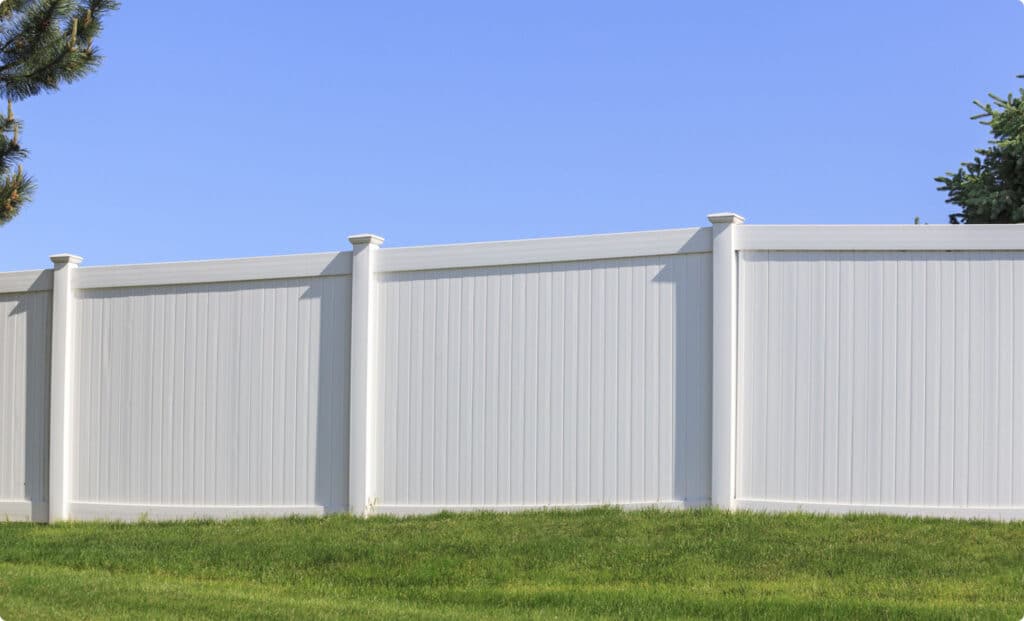 White vinyl residential fencing