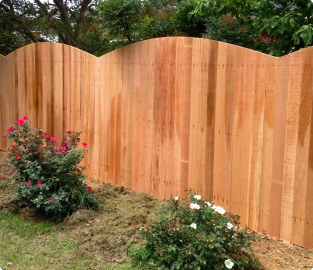 Wooden solid arched fence